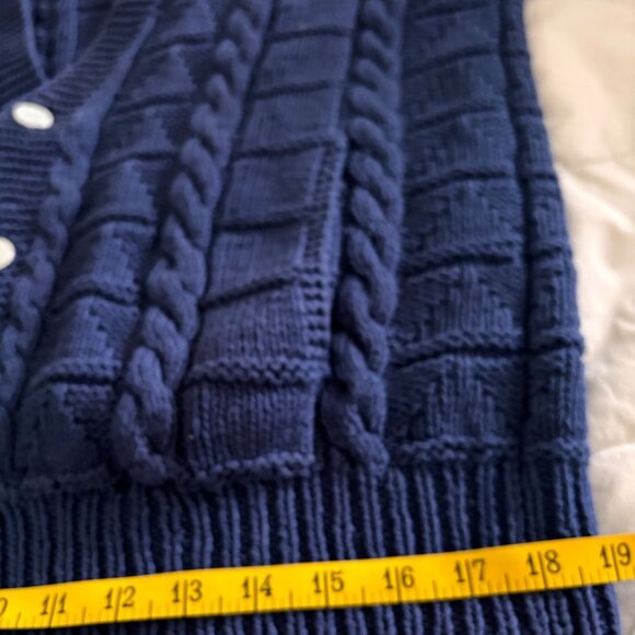 Robinson's Private Stock Hand Knit Men's Sweater Size Large Cable Knit Cardigan - Picture 8 of 9